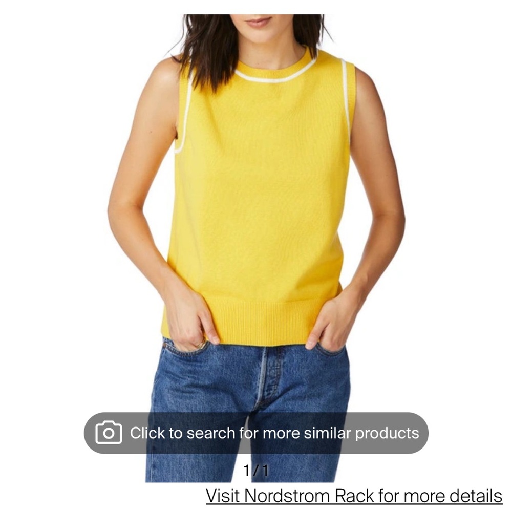Court & rowe tipped cotton & silk sleeveless sweater